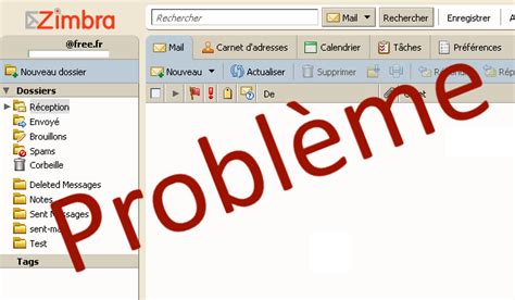 freezimbra|problème zimbra free aujourd'hui.